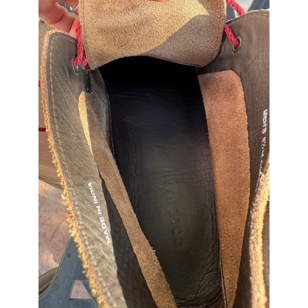 Cole Haan Mens Brown Suede Chukka Boots Red Laces C09565 Size 8.5‎ M